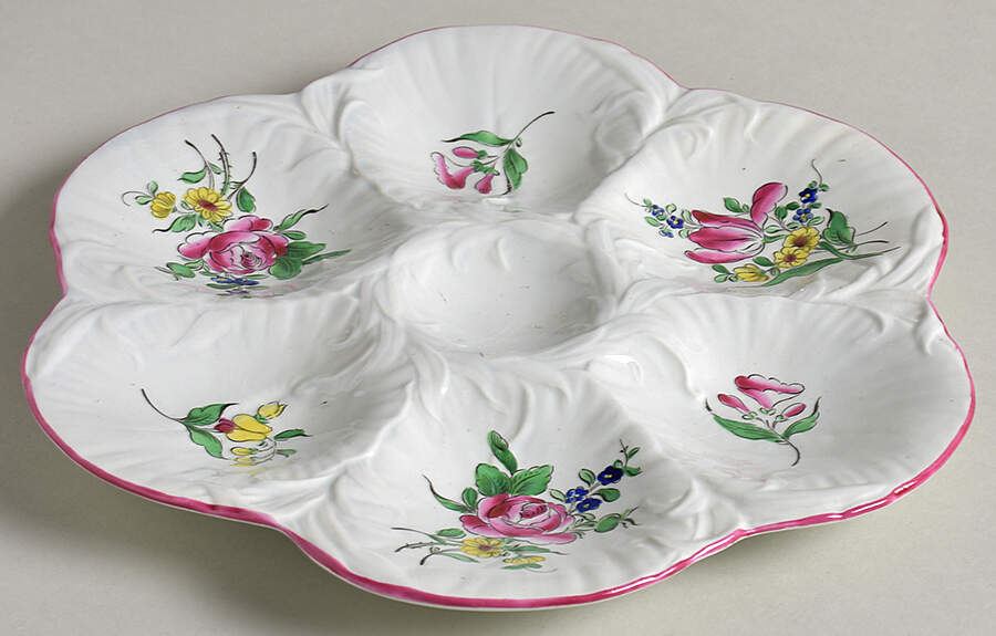Old Strasbourg (Off White Background) Oyster Plate by Luneville-1