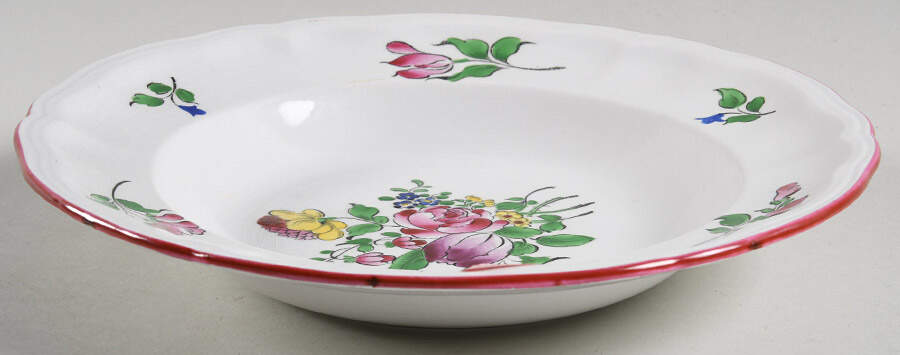Old Strasbourg (Off White Background) Large Rim Soup Bowl by Luneville-1