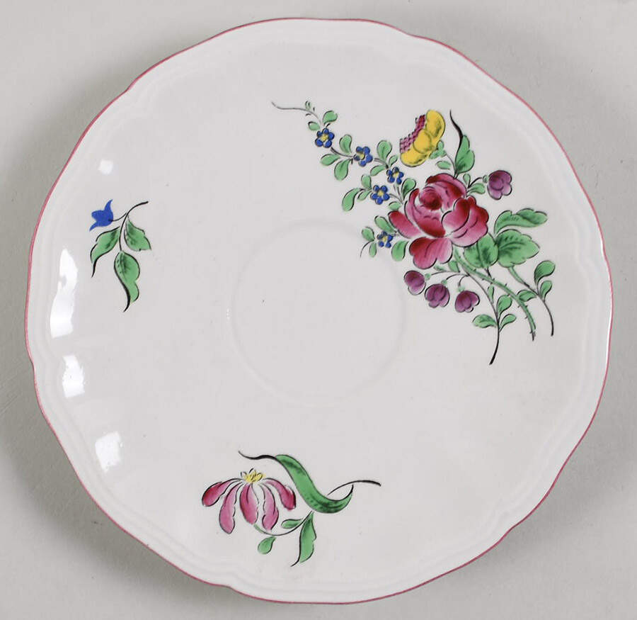 Old Strasbourg (Off White Background) Saucer for Flat Cup by Luneville-1