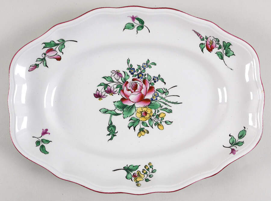 Old Strasbourg (Off White Background) 12" Oval Serving Platter by Luneville-1