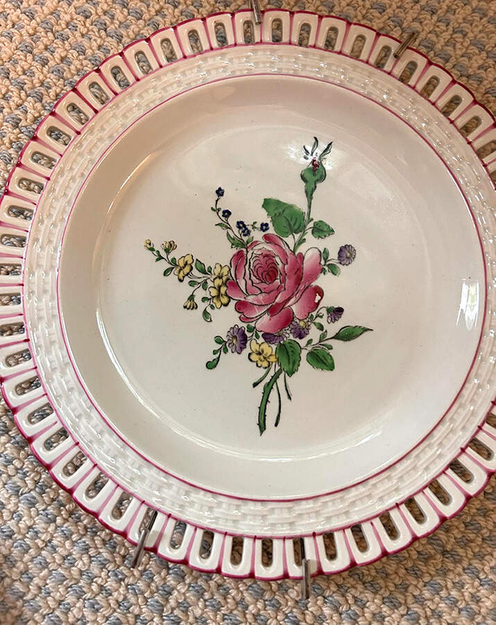 Old Strasbourg (Off White Background) Pierced Edge Luncheon Plate by Luneville-1