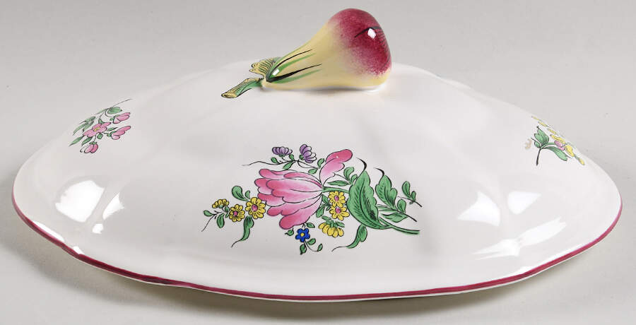 Old Strasbourg (Off White Background) Lid for Oval Tureen by Luneville-1
