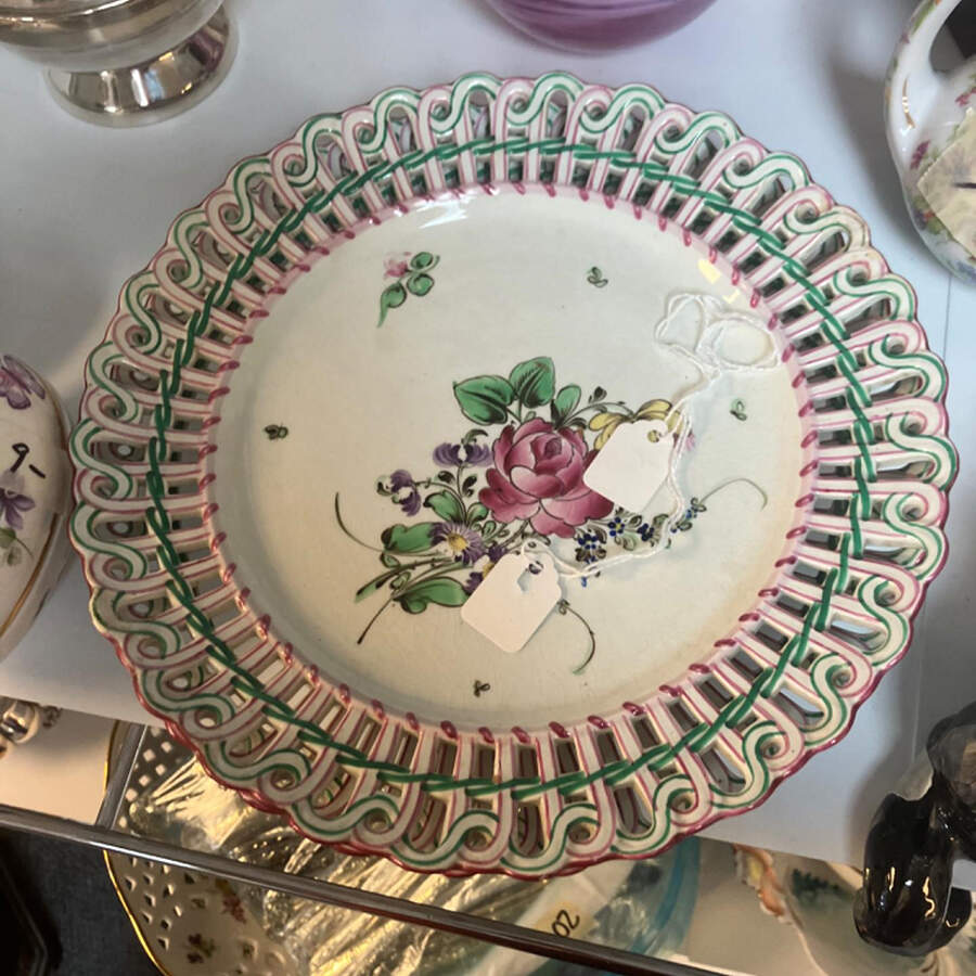 Old Strasbourg (Off White Background) Pierced Edge Dinner Plate by Luneville-1