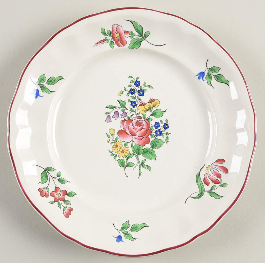 Old Strasbourg (Off White Background) Salad Plate by Luneville-1