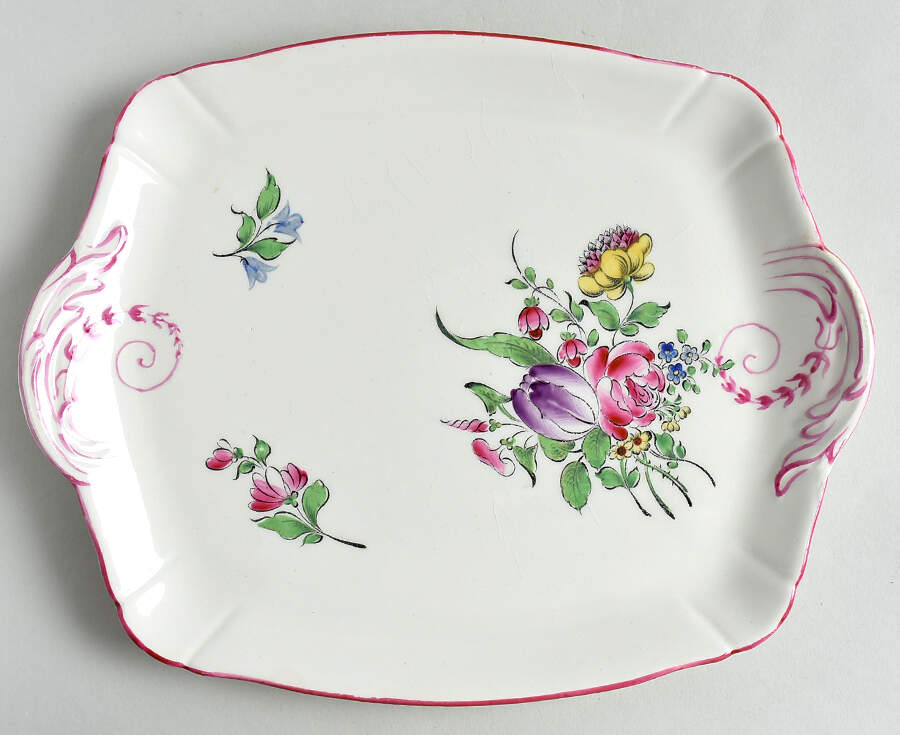 Old Strasbourg (Off White Background) 10" Rectangular Handled Tray by Luneville-1