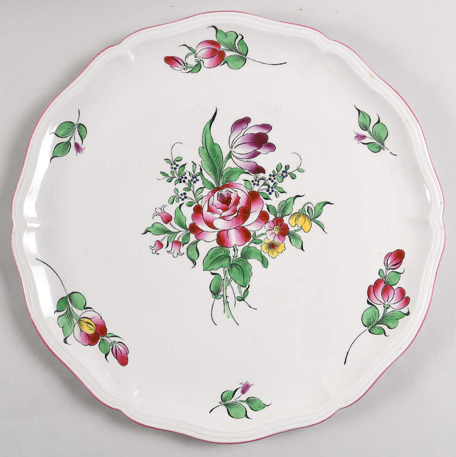 Old Strasbourg (Off White Background) Cake Plate by Luneville-1