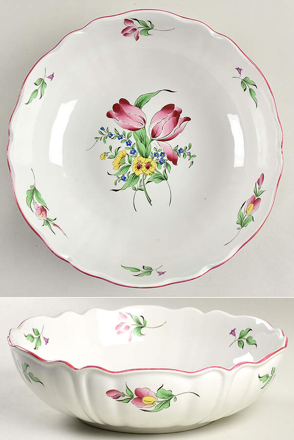 Old Strasbourg (Off White Background) 12" Large Salad Serving Bowl by Luneville-1