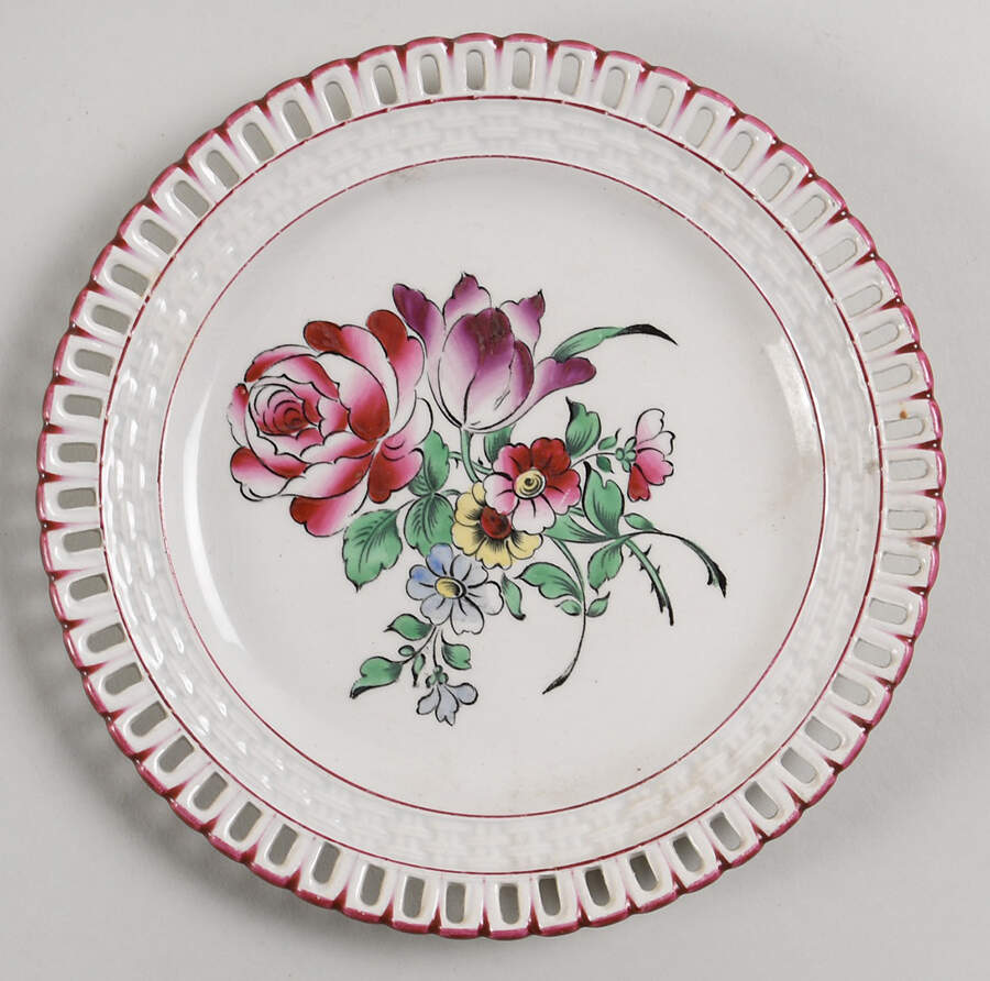 Old Strasbourg (Off White Background) Pierced Edge Salad Plate by Luneville-1