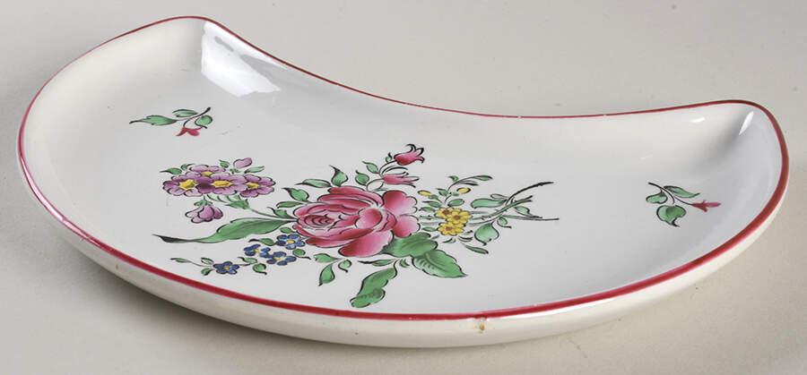 Old Strasbourg (Off White Background) Crescent Salad Plate by Luneville-1