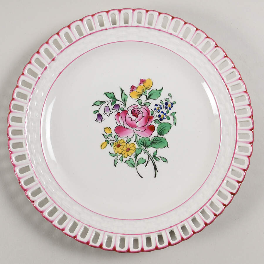 Old Strasbourg (Off White Background) Pierced Dessert/Pie Plate by Luneville-1