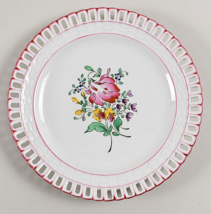 Old Strasbourg (Off White Background) Pierced Dessert/Pie Plate by Luneville-1