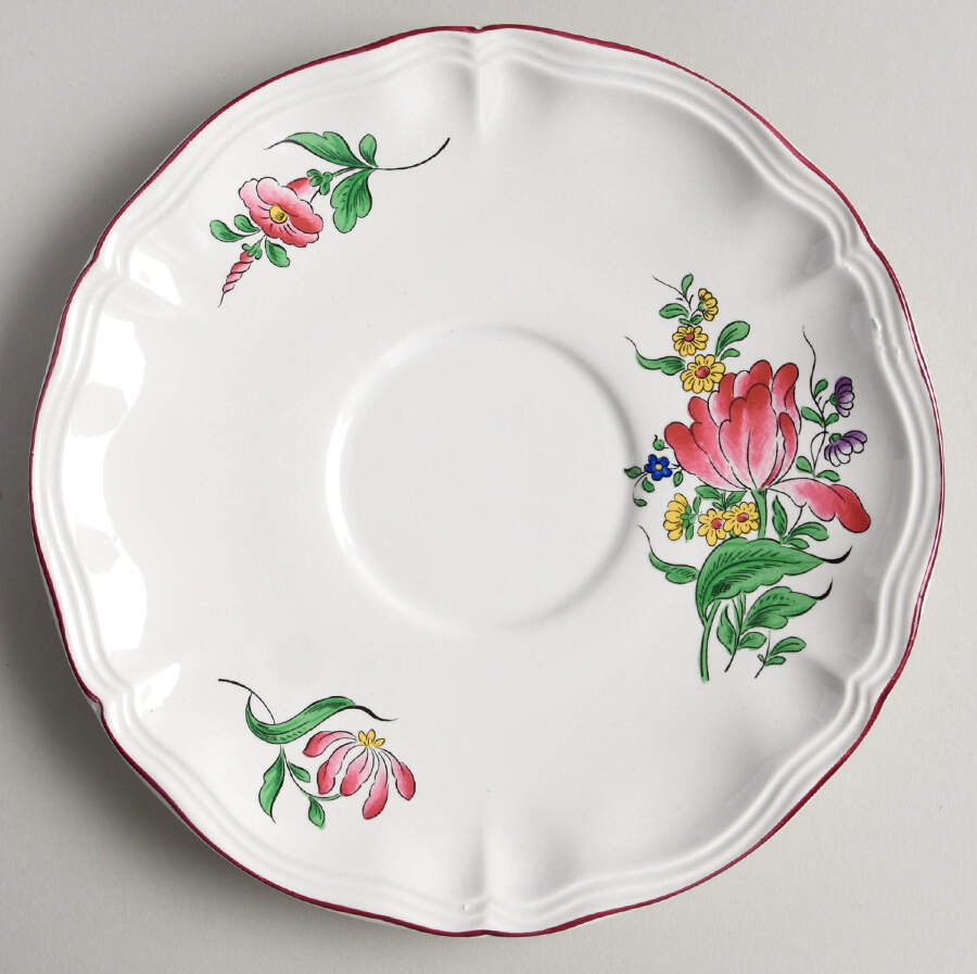 Old Strasbourg (Off White Background) Saucer for Jumbo Cup by Luneville-1