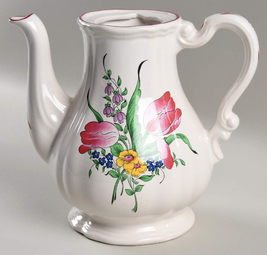 Old Strasbourg (Off White Background) Coffee Pot No Lid by Luneville-1