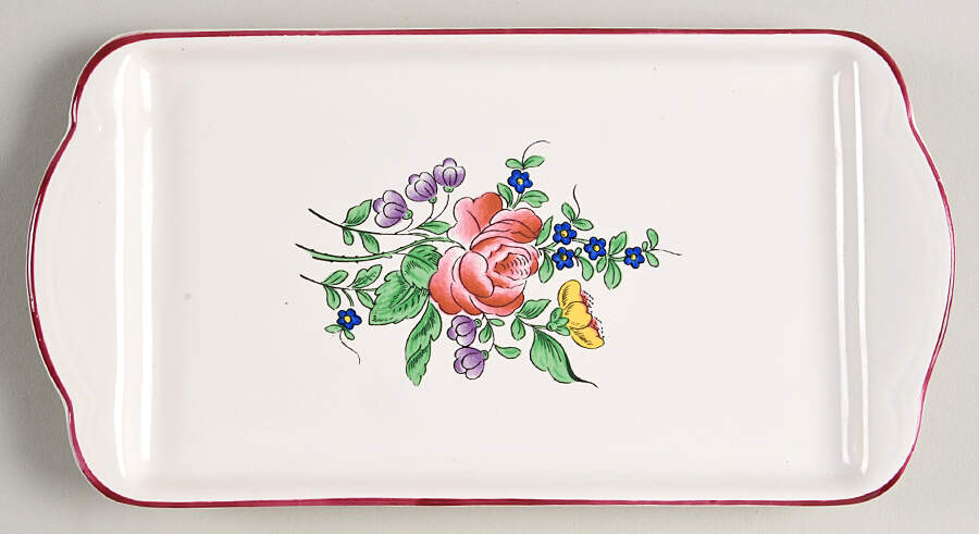 Old Strasbourg (Off White Background) Rectangular Butter No Lid by Luneville-1
