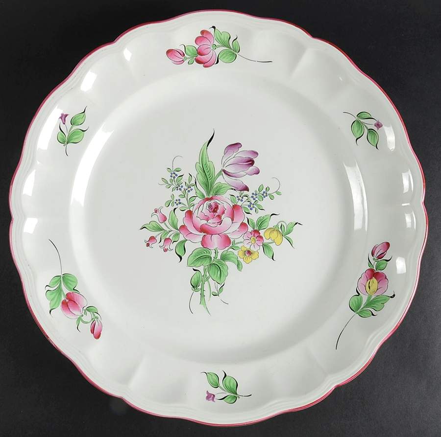 Old Strasbourg (Off White Background) 16" Chop Plate (Round Platter) by Luneville-1