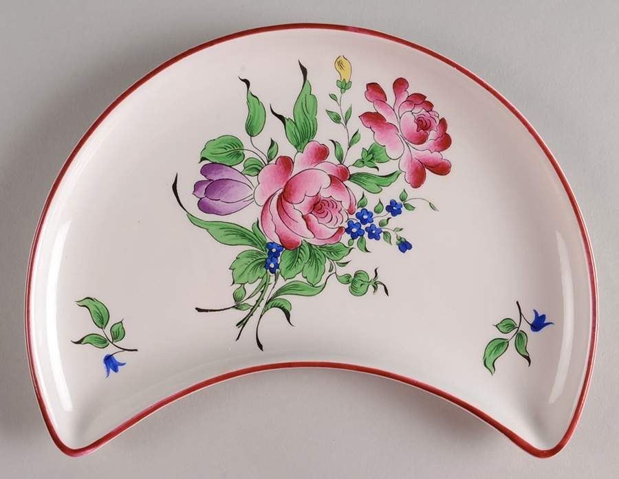 Old Strasbourg (Off White Background) Crescent Salad Plate by Luneville-1