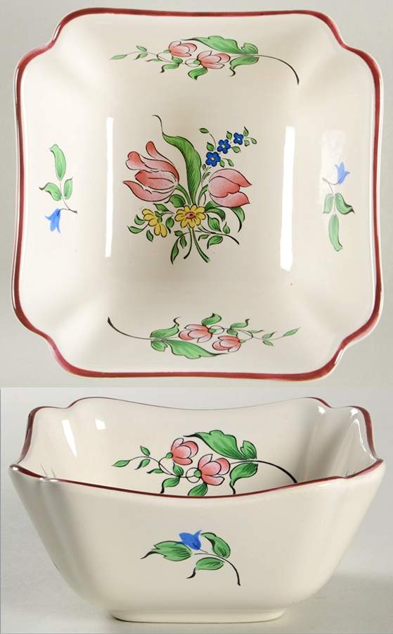 Old Strasbourg (Off White Background) 4" Square Dish by Luneville-1