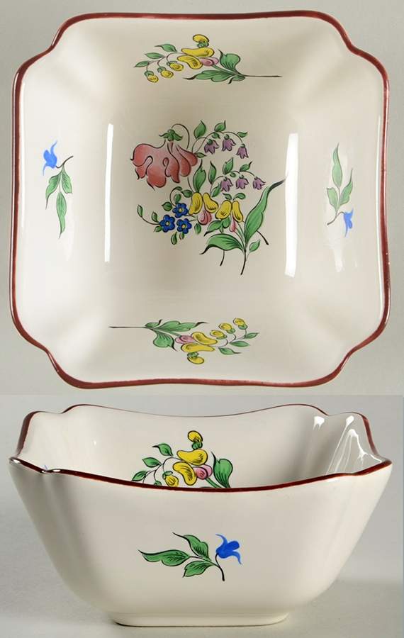 Old Strasbourg (Off White Background) 4" Square Dish by Luneville-1