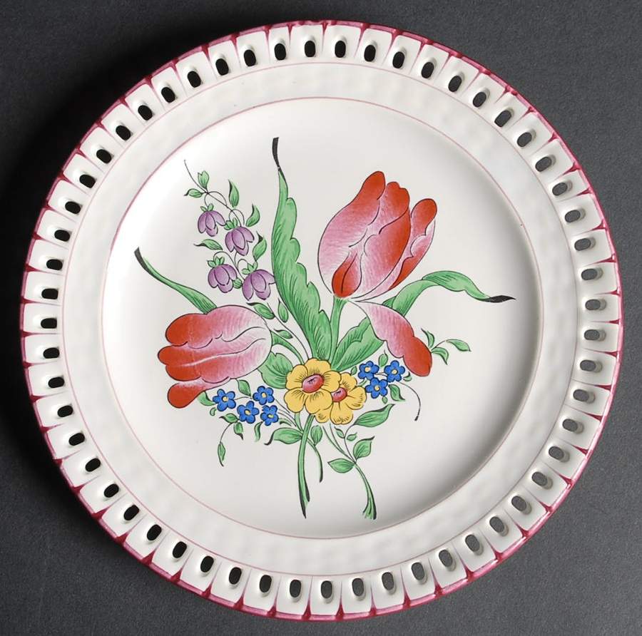 Old Strasbourg (Off White Background) Pierced Edge Salad Plate by Luneville-1