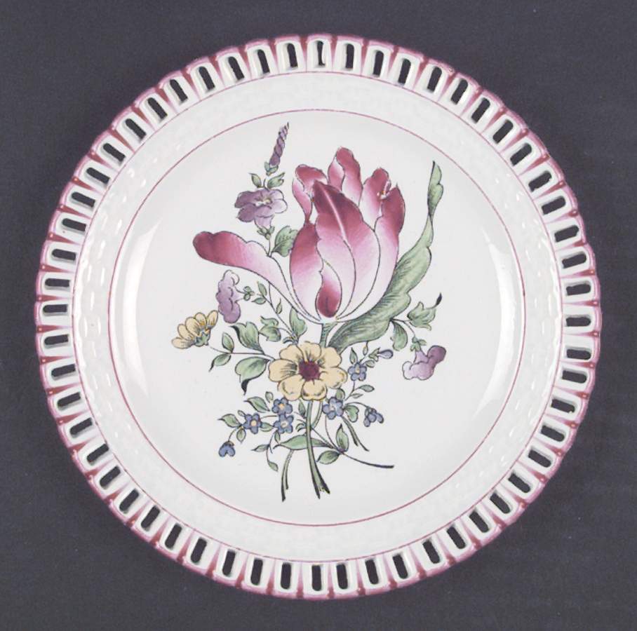 Old Strasbourg (Off White Background) Pierced Edge Salad Plate by Luneville-1