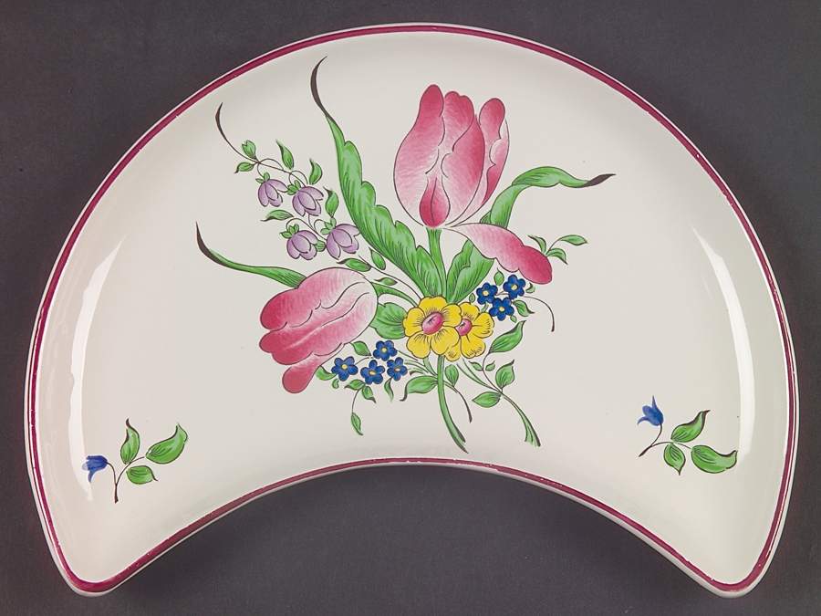 Old Strasbourg (Off White Background) Crescent Salad Plate by Luneville-1