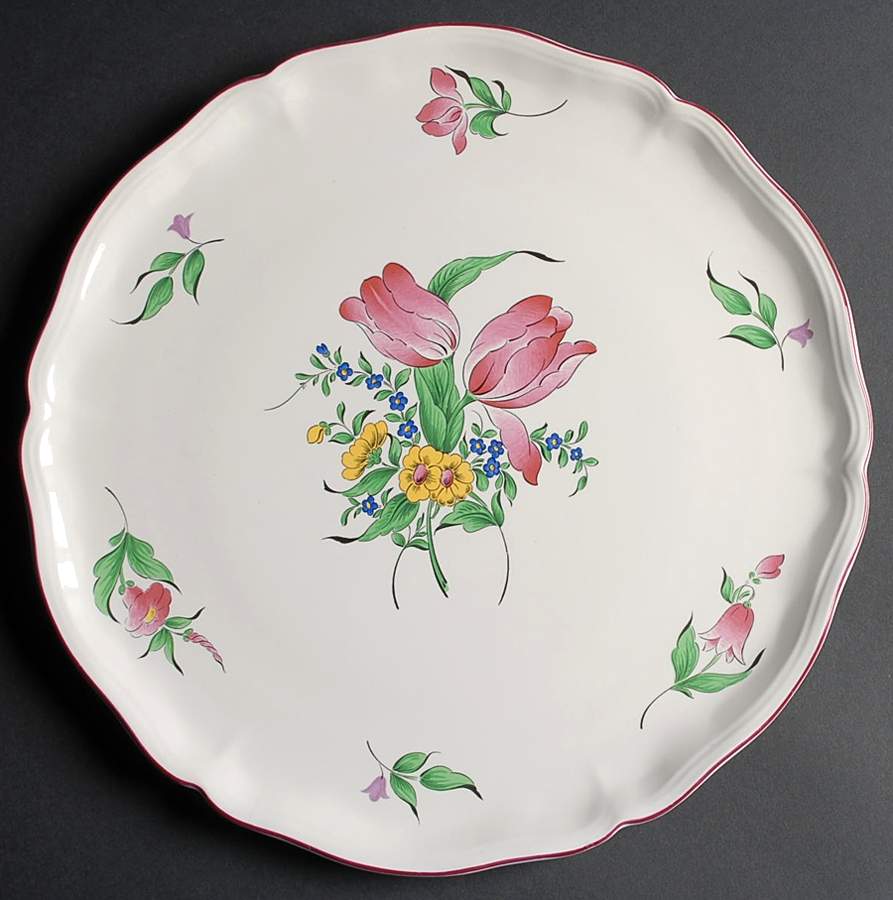 Old Strasbourg (Off White Background) Pie Serving Plate by Luneville-1