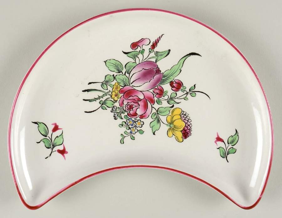 Old Strasbourg (Off White Background) Crescent Salad Plate by Luneville-1