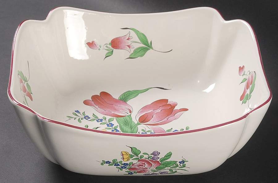 Old Strasbourg (Off White Background) 9" Square Vegetable Bowl by Luneville-1