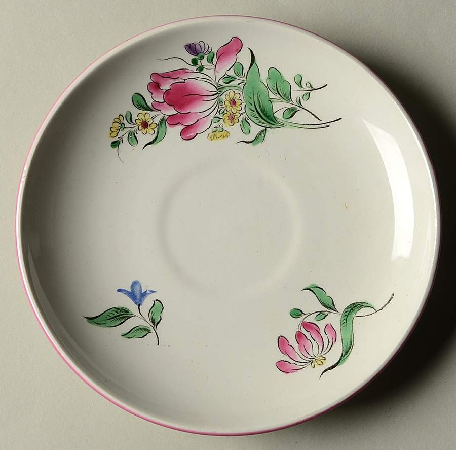 Old Strasbourg (Off White Background) Saucer for Flat Cup by Luneville-1