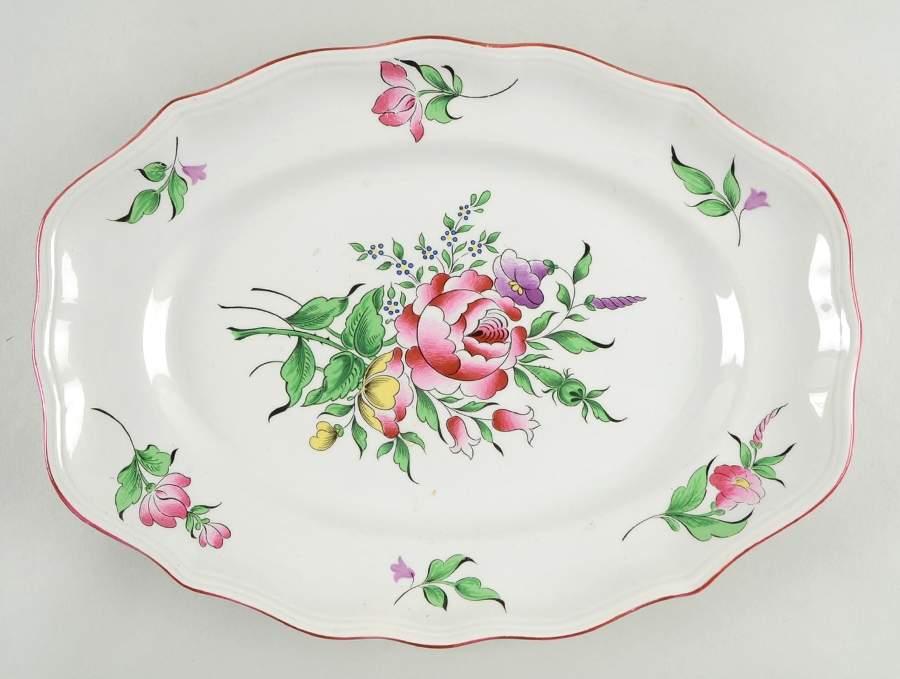 Old Strasbourg (Off White Background) 14" Oval Serving Platter by Luneville-1
