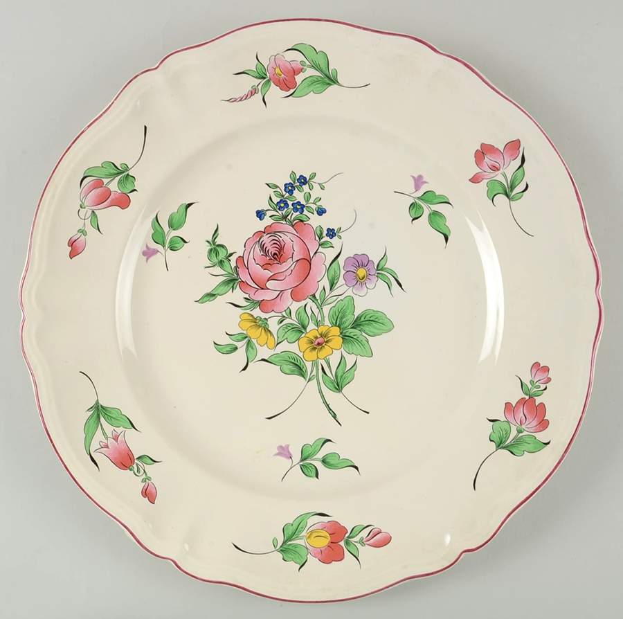 Old Strasbourg (Off White Background) 13" Chop Plate (Round Platter) by Luneville-1