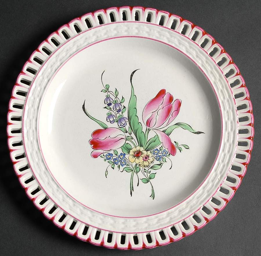 Old Strasbourg (Off White Background) Pierced Edge Luncheon Plate by Luneville-1