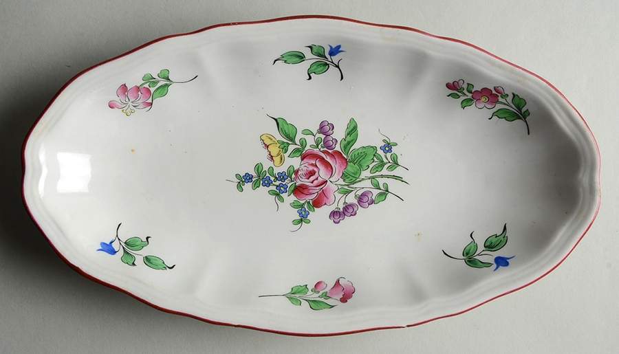 Old Strasbourg (Off White Background) Pickle Dish by Luneville-1