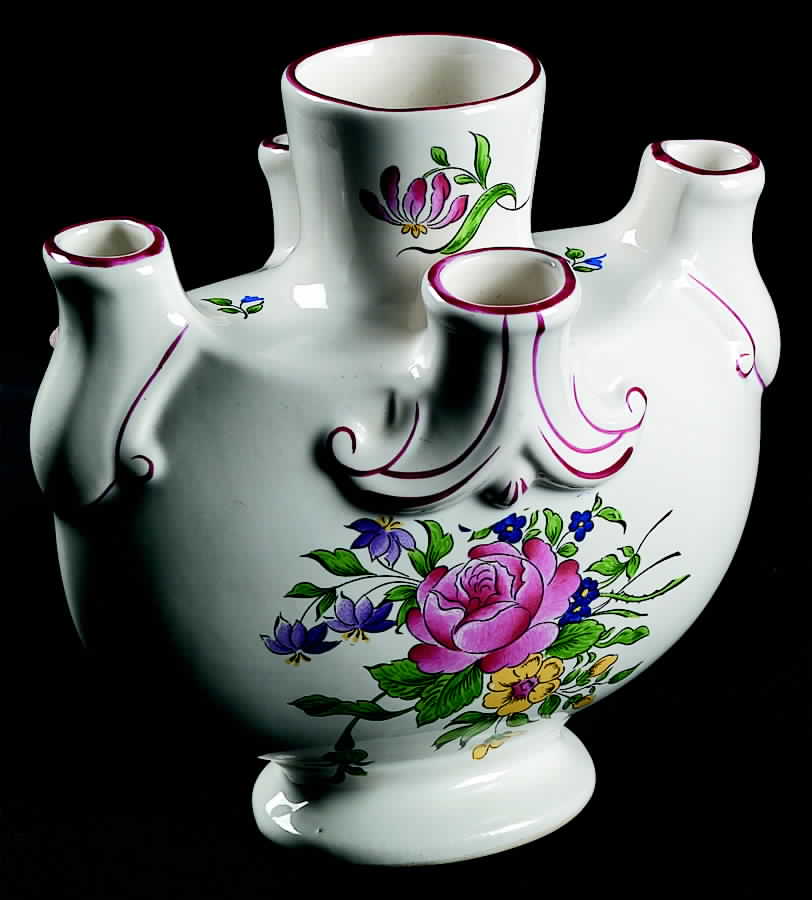 Old Strasbourg (Off White Background) 5 Holder Flower Vase by Luneville-1