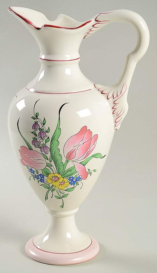 Old Strasbourg (Off White Background) 11" Ewer by Luneville-1