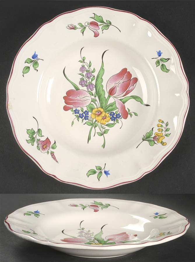 Old Strasbourg (Off White Background) Large Rim Soup Bowl by Luneville-1