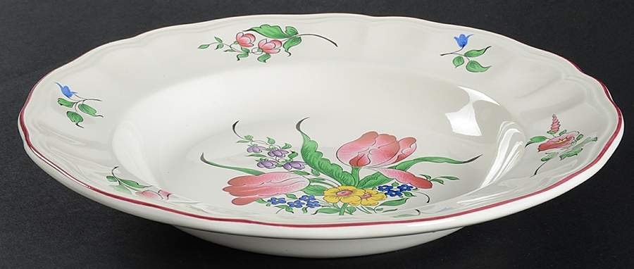 Old Strasbourg (Off White Background) Large Rim Soup Bowl by Luneville-1