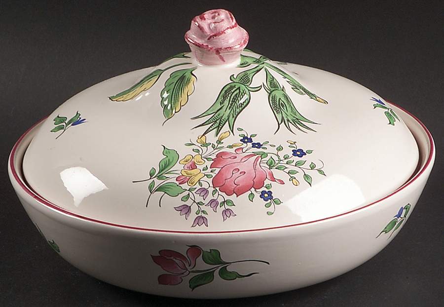 Old Strasbourg (Off White Background) Round Covered Vegetable by Luneville-1