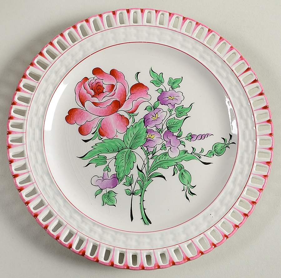 Old Strasbourg (Off White Background) Pierced Dessert/Pie Plate by Luneville-1