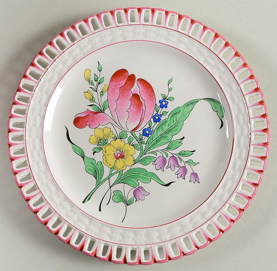 Old Strasbourg (Off White Background) Pierced Dessert/Pie Plate by Luneville-1