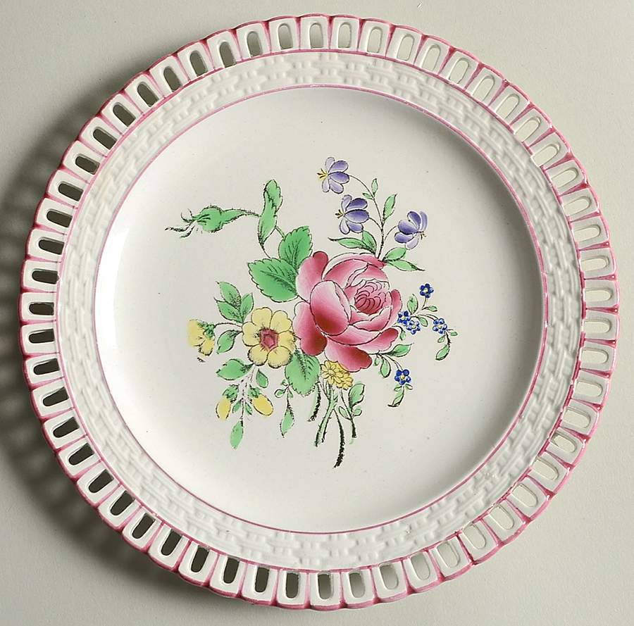 Old Strasbourg (Off White Background) Pierced Edge Salad Plate by Luneville-1