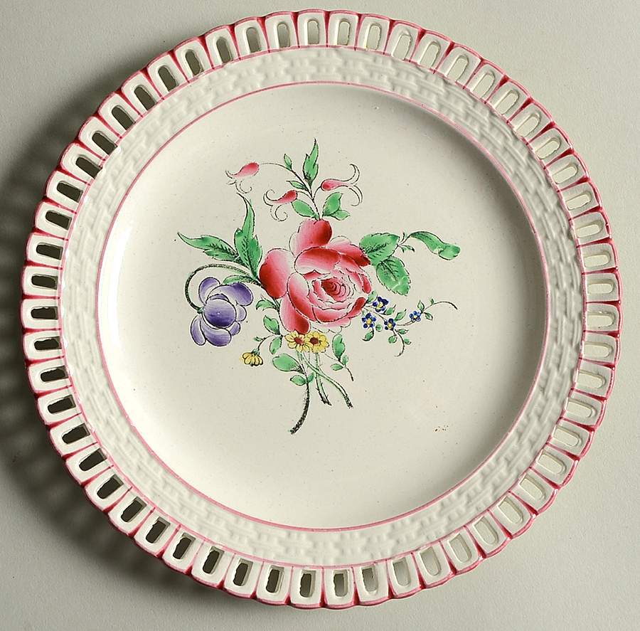 Old Strasbourg (Off White Background) Pierced Edge Salad Plate by Luneville-1