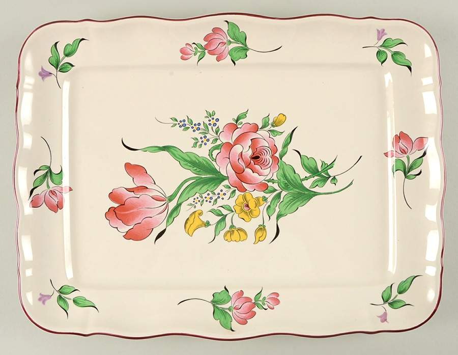 Old Strasbourg (Off White Background) 14" Rectangular Serving Platter by Luneville-1
