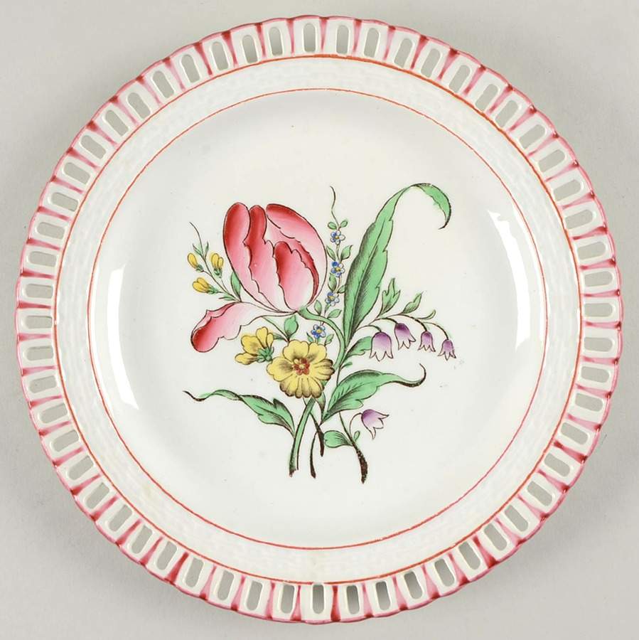 Old Strasbourg (Off White Background) Pierced Edge Salad Plate by Luneville-1