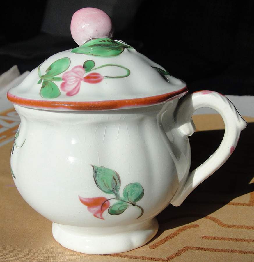 Old Strasbourg (Off White Background) Pot de Creme (2 Pc)-Lid & Base by Luneville-1