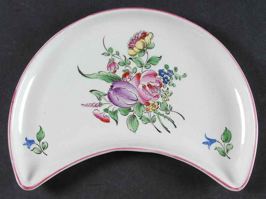 Old Strasbourg (Off White Background) Crescent Salad Plate by Luneville-1
