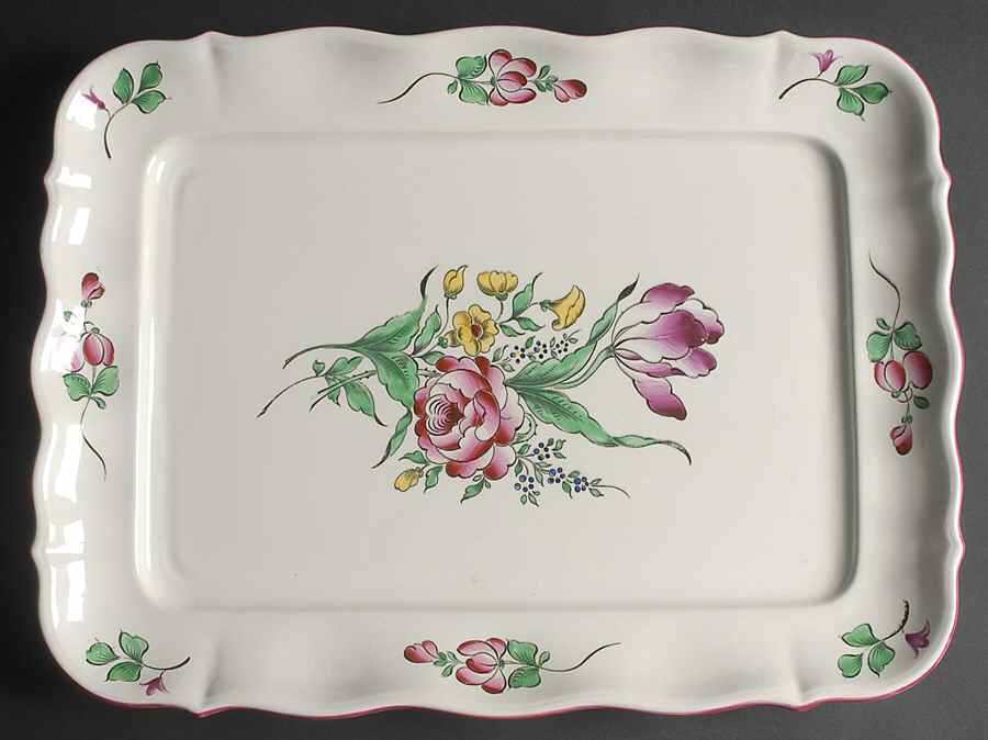 Old Strasbourg (Off White Background) 17" Rectangular Serving Platter by Luneville-1