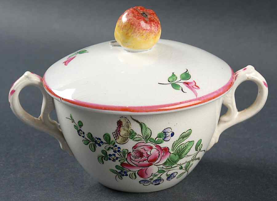Old Strasbourg (Off White Background) Covered Soup Bowl by Luneville-1