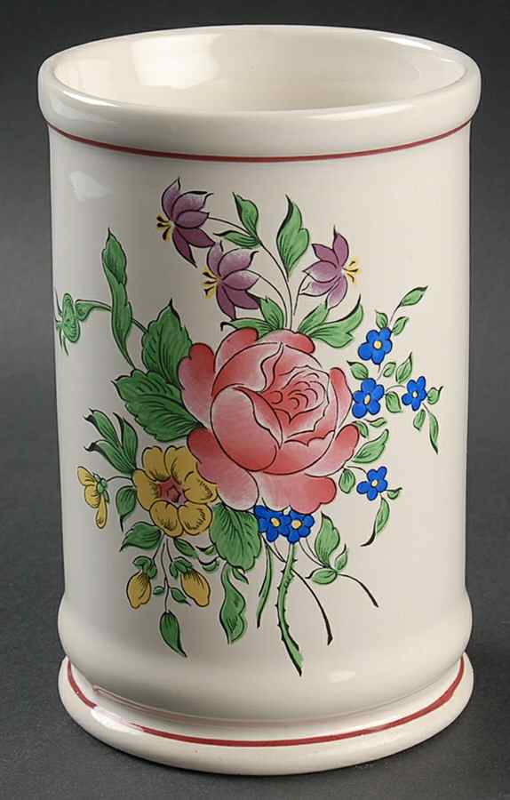 Old Strasbourg (Off White Background) Apothecary Jar No Lid by Luneville-1