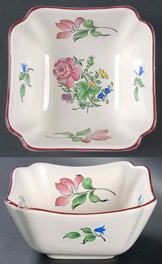 Old Strasbourg (Off White Background) 4" Square Dish by Luneville-1
